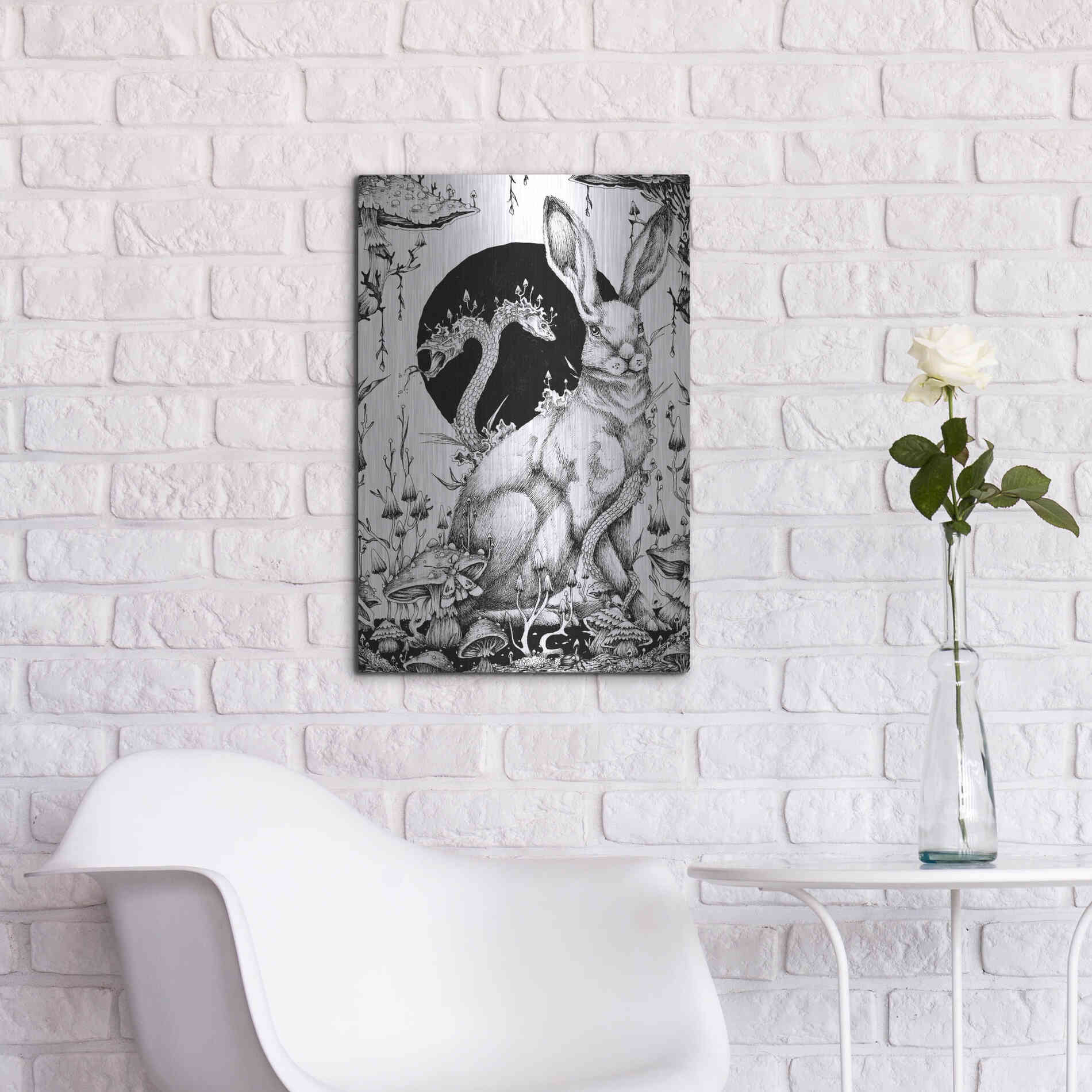 Luxe Metal Art 'Hare 2' by Avery Multer, Metal Wall Art,16x24