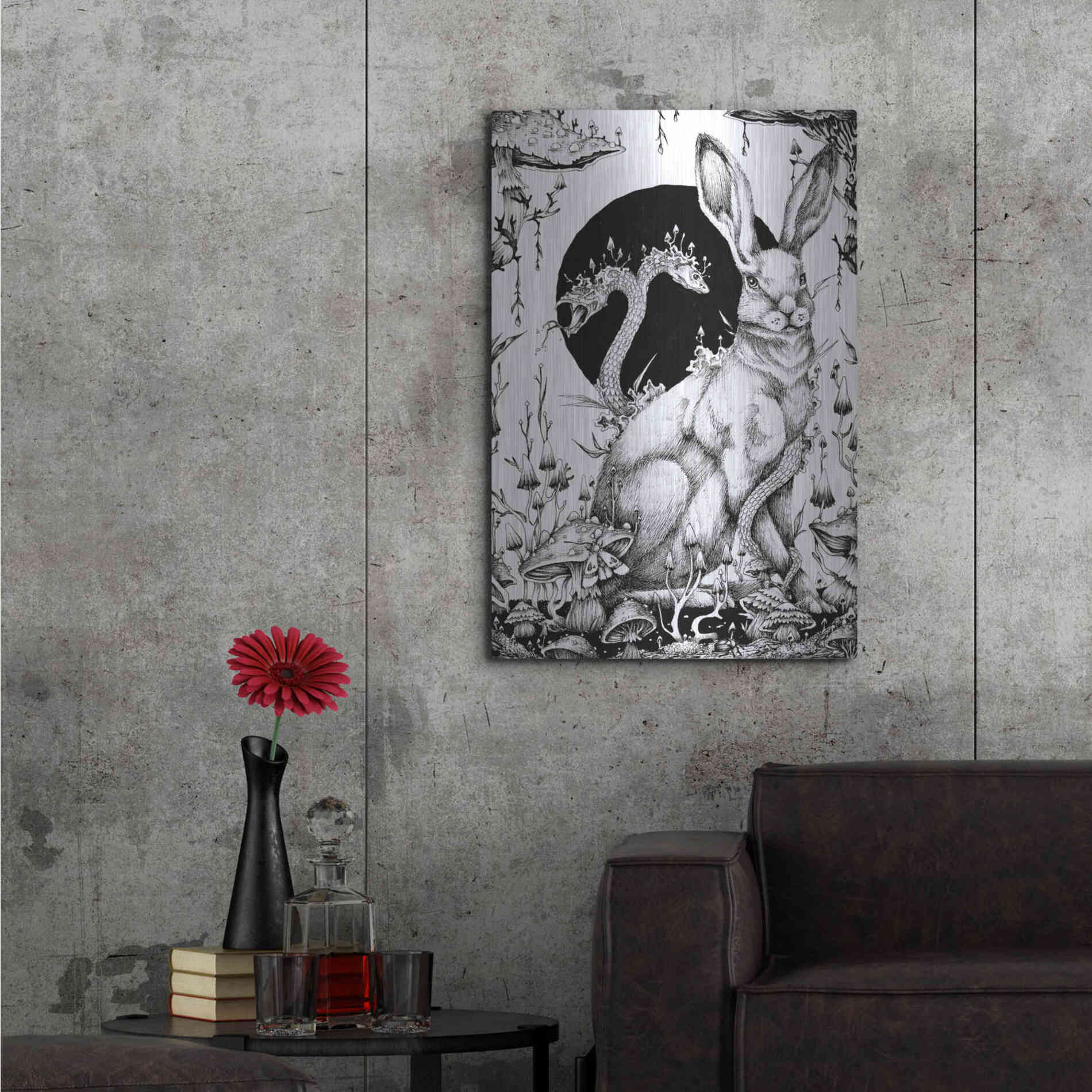 Luxe Metal Art 'Hare 2' by Avery Multer, Metal Wall Art,24x36