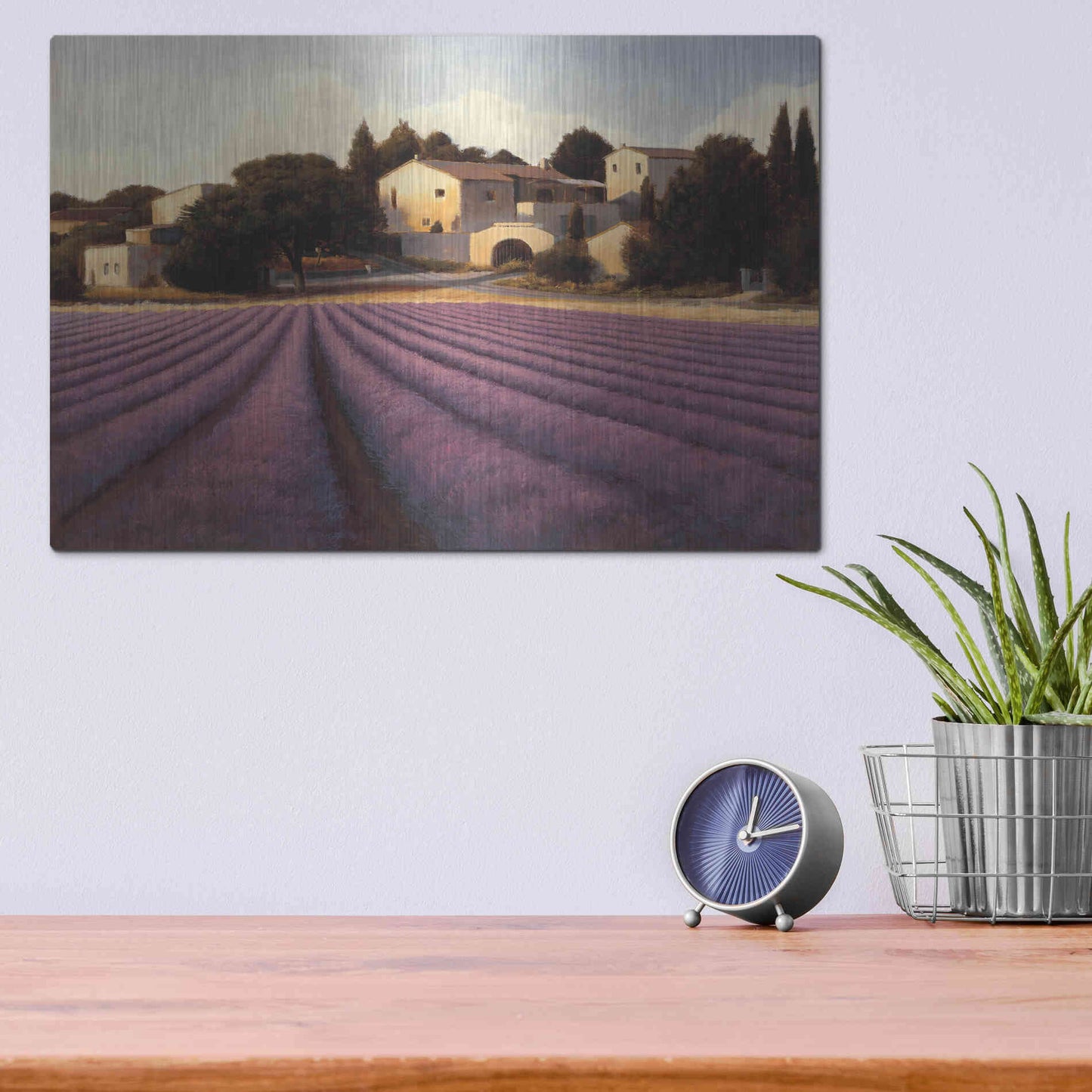 Luxe Metal Art 'Lavender Fields I' by James Wiens, Metal Wall Art,16x12