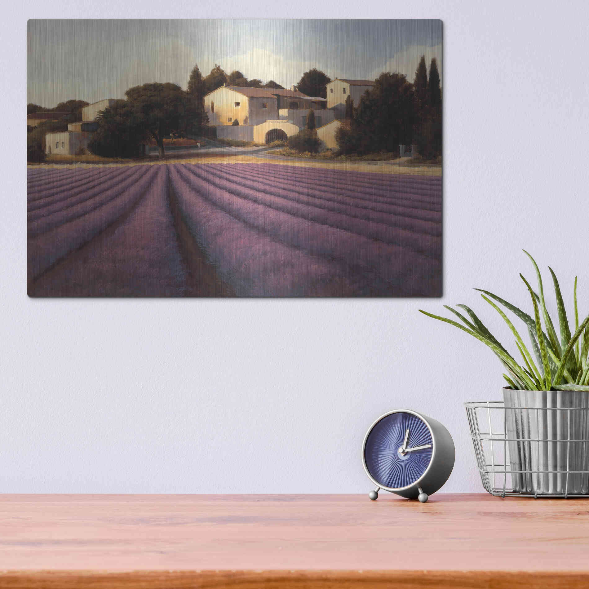 Luxe Metal Art 'Lavender Fields I' by James Wiens, Metal Wall Art,16x12