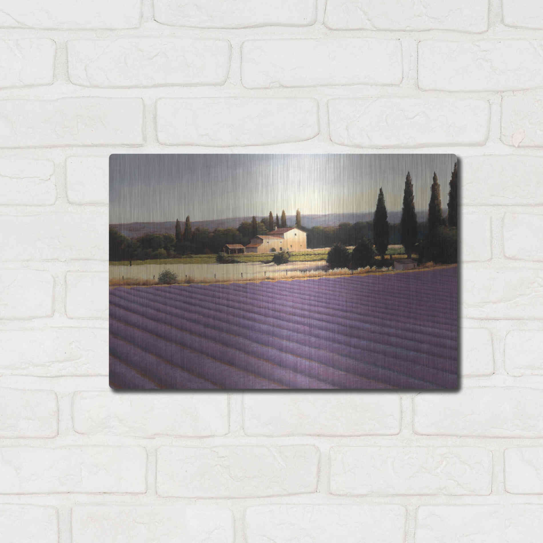 Luxe Metal Art 'Lavender Fields II' by James Wiens, Metal Wall Art,16x12