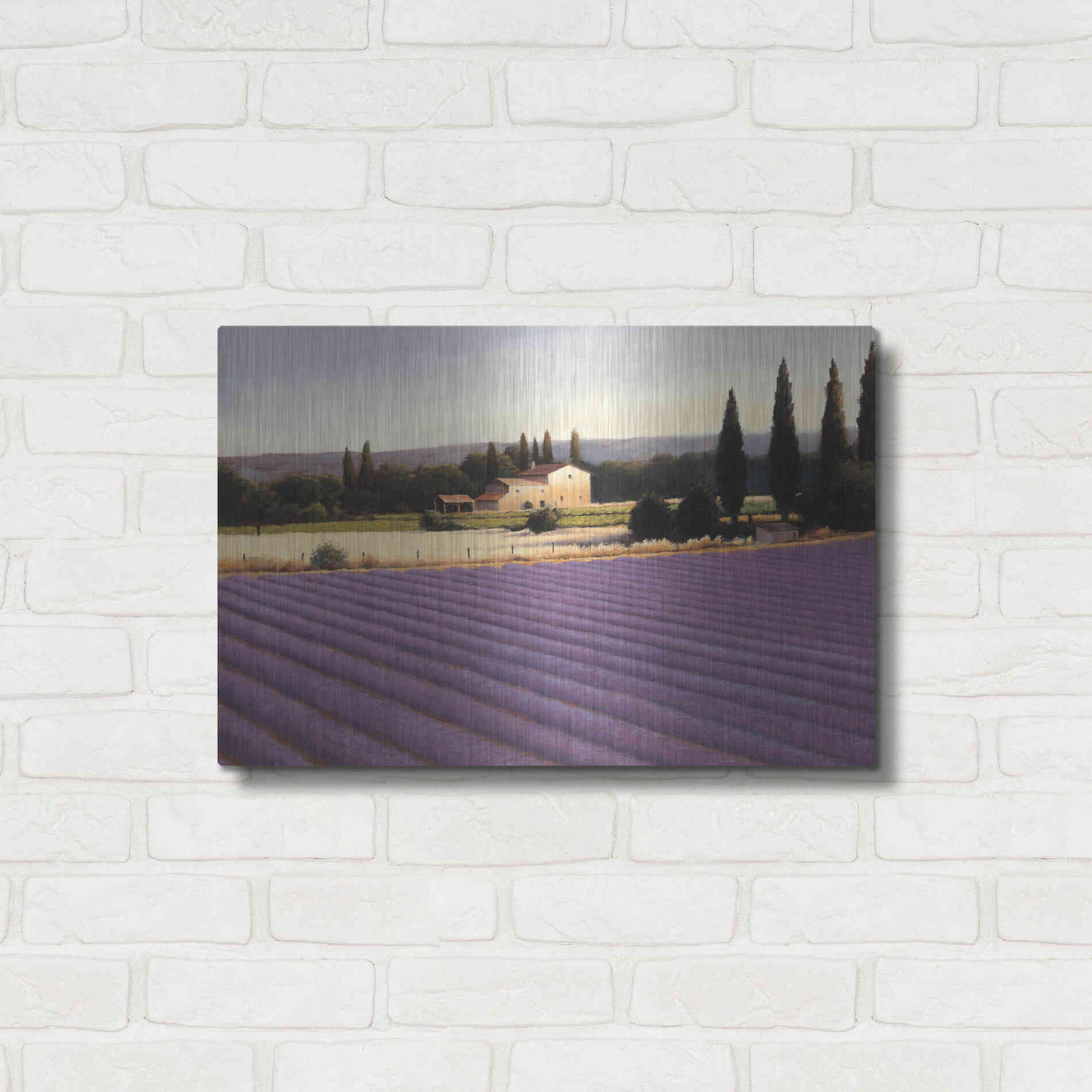 Luxe Metal Art 'Lavender Fields II' by James Wiens, Metal Wall Art,24x16