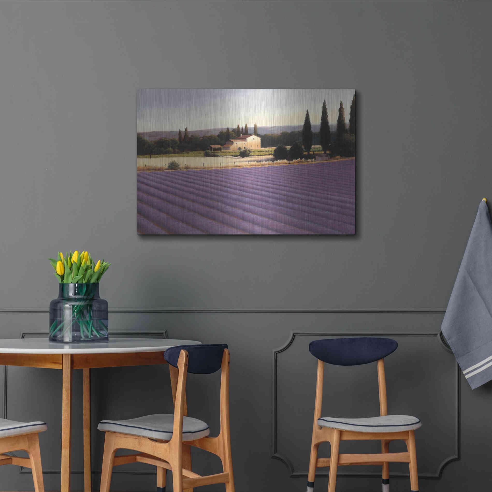 Luxe Metal Art 'Lavender Fields II' by James Wiens, Metal Wall Art,36x24