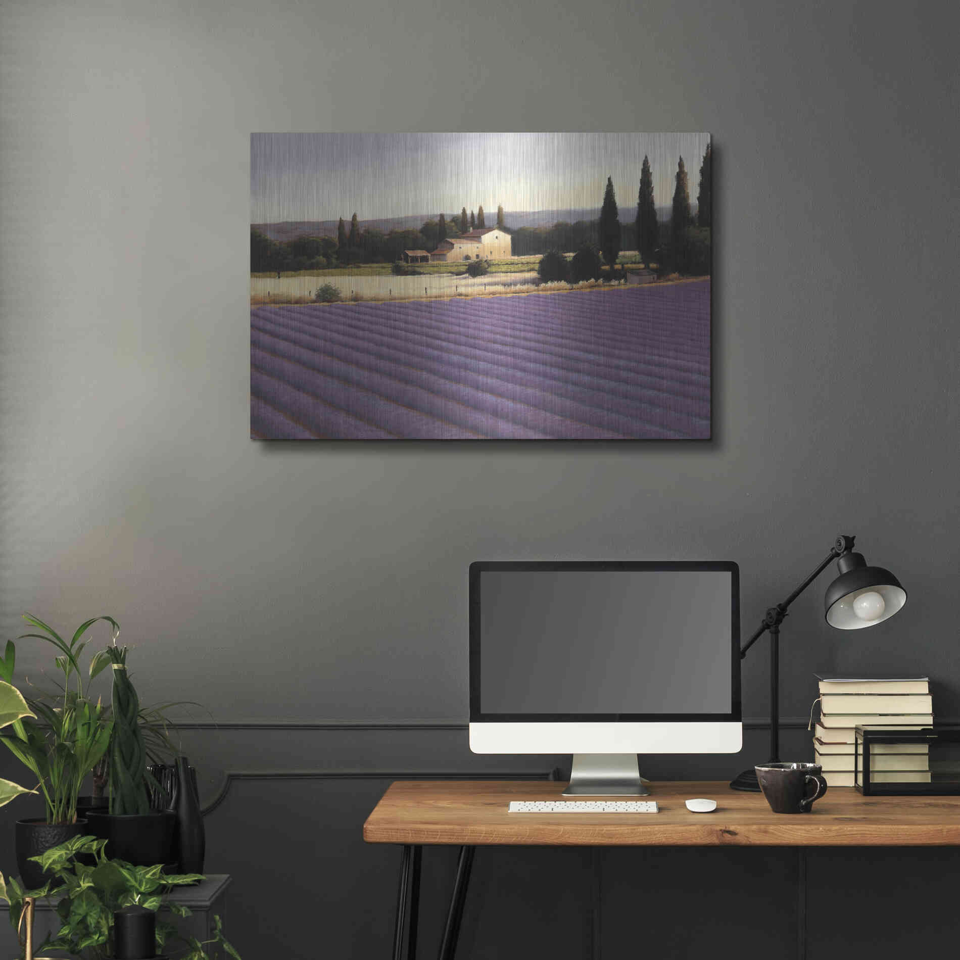 Luxe Metal Art 'Lavender Fields II' by James Wiens, Metal Wall Art,36x24