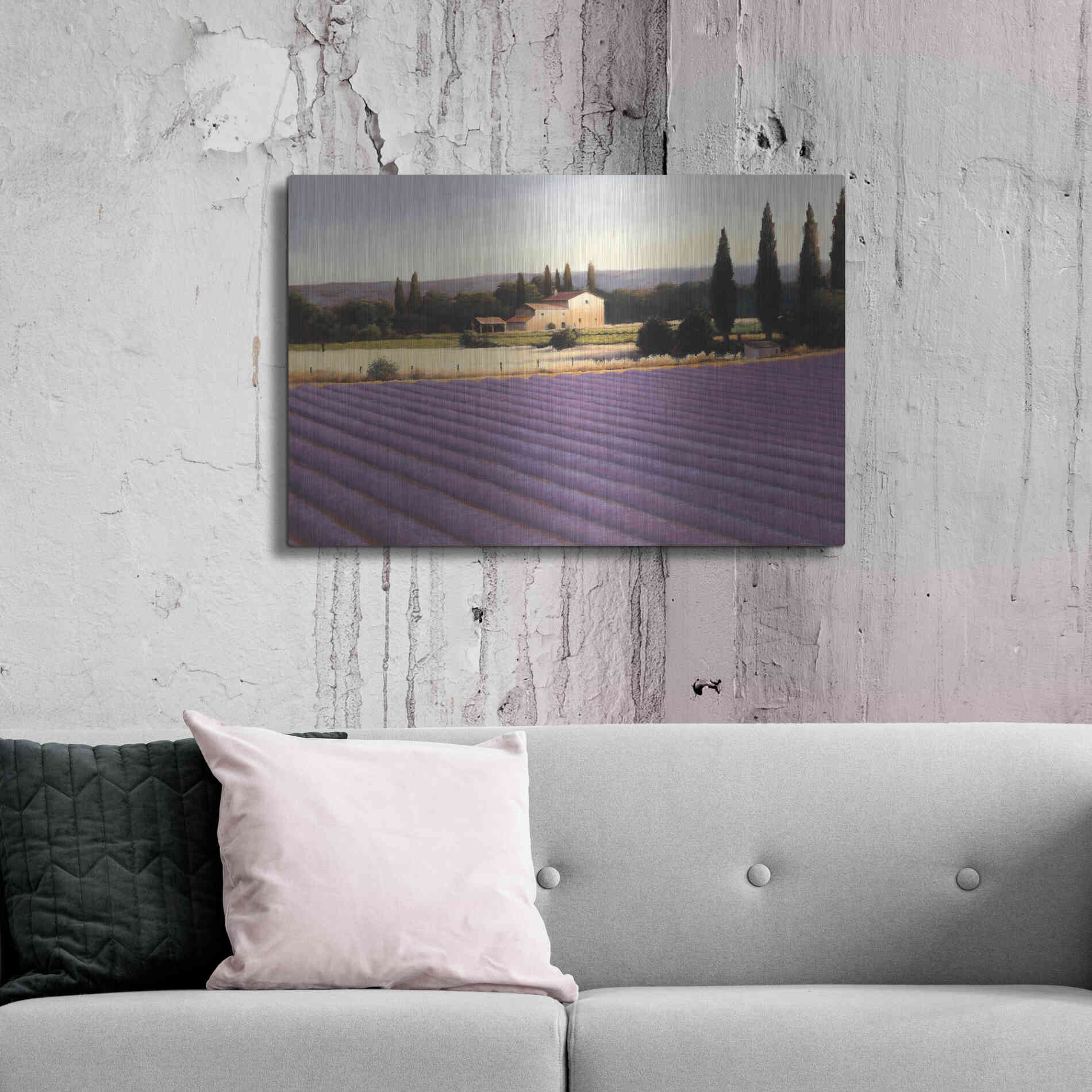 Luxe Metal Art 'Lavender Fields II' by James Wiens, Metal Wall Art,36x24