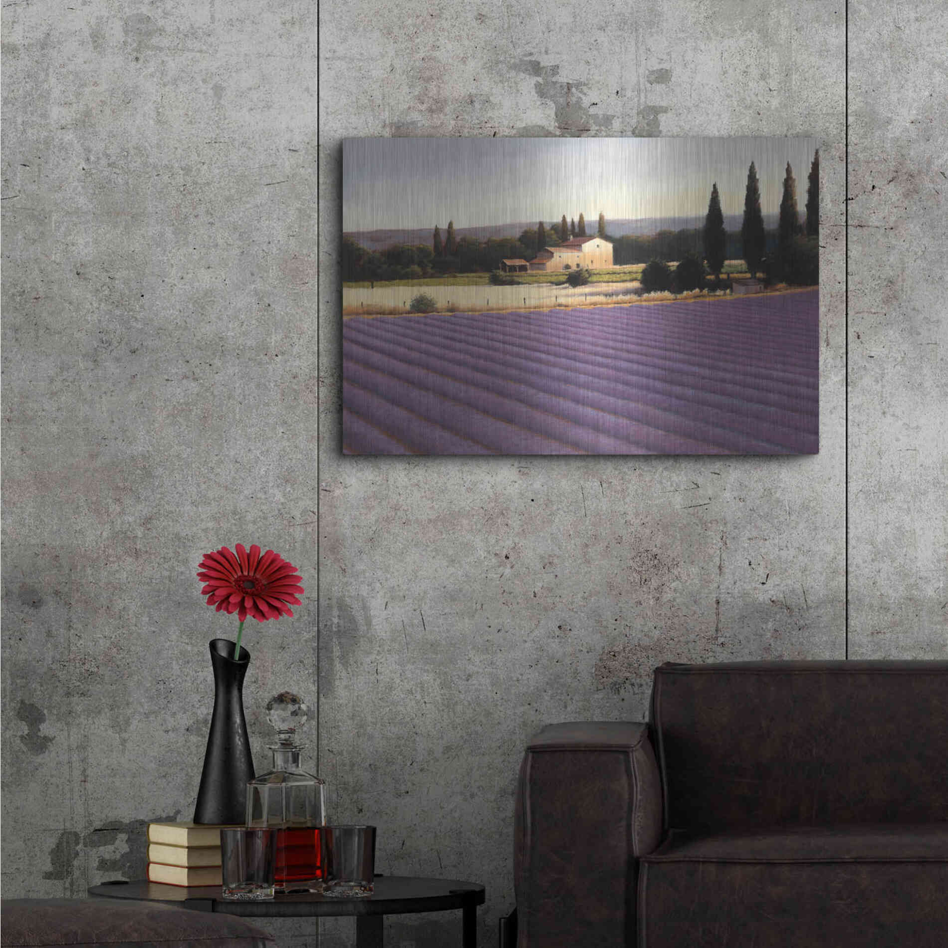 Luxe Metal Art 'Lavender Fields II' by James Wiens, Metal Wall Art,36x24