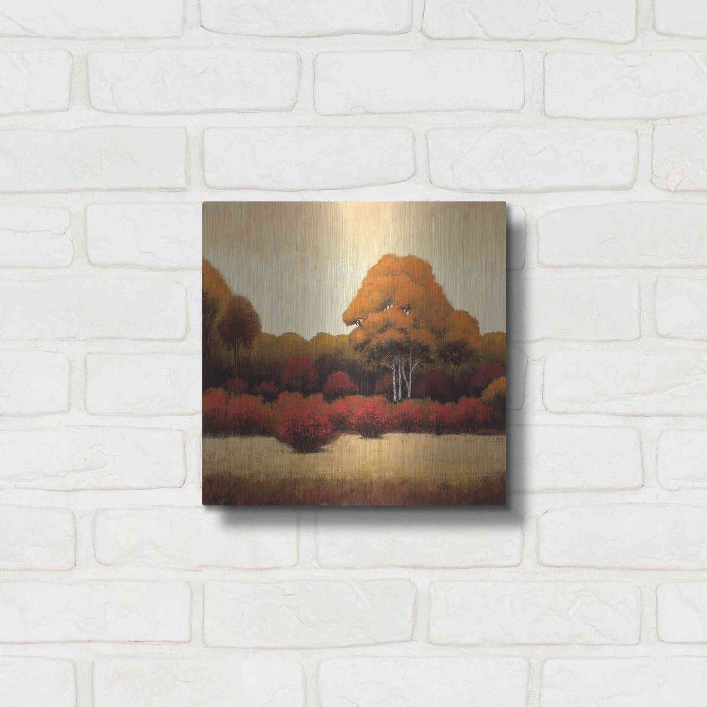 Luxe Metal Art 'Autumn Forest I' by James Wiens, Metal Wall Art,12x12