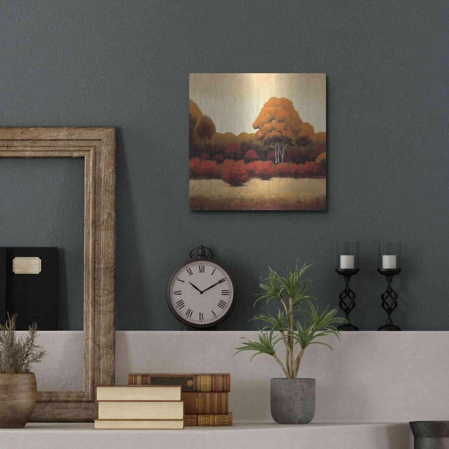 Luxe Metal Art 'Autumn Forest I' by James Wiens, Metal Wall Art,12x12