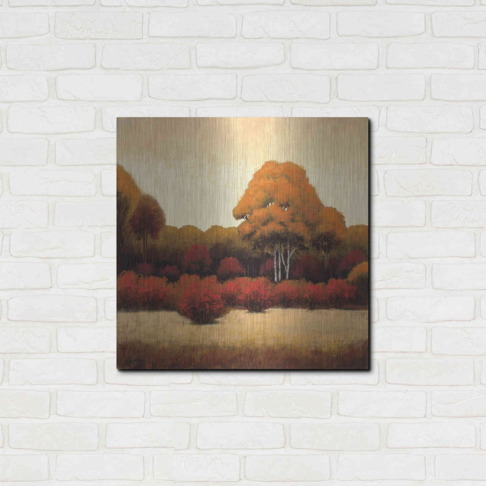 Luxe Metal Art 'Autumn Forest I' by James Wiens, Metal Wall Art,24x24