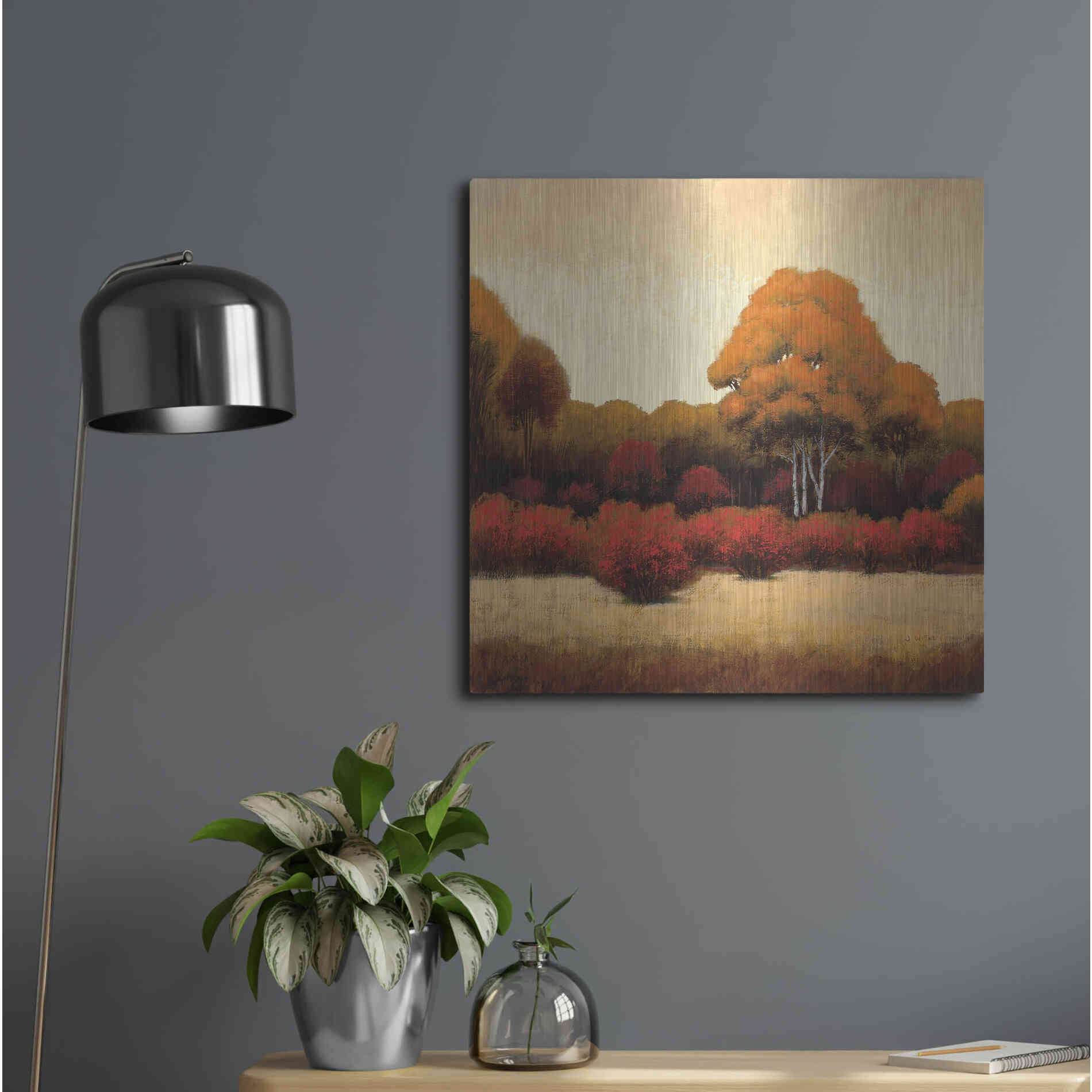 Luxe Metal Art 'Autumn Forest I' by James Wiens, Metal Wall Art,24x24