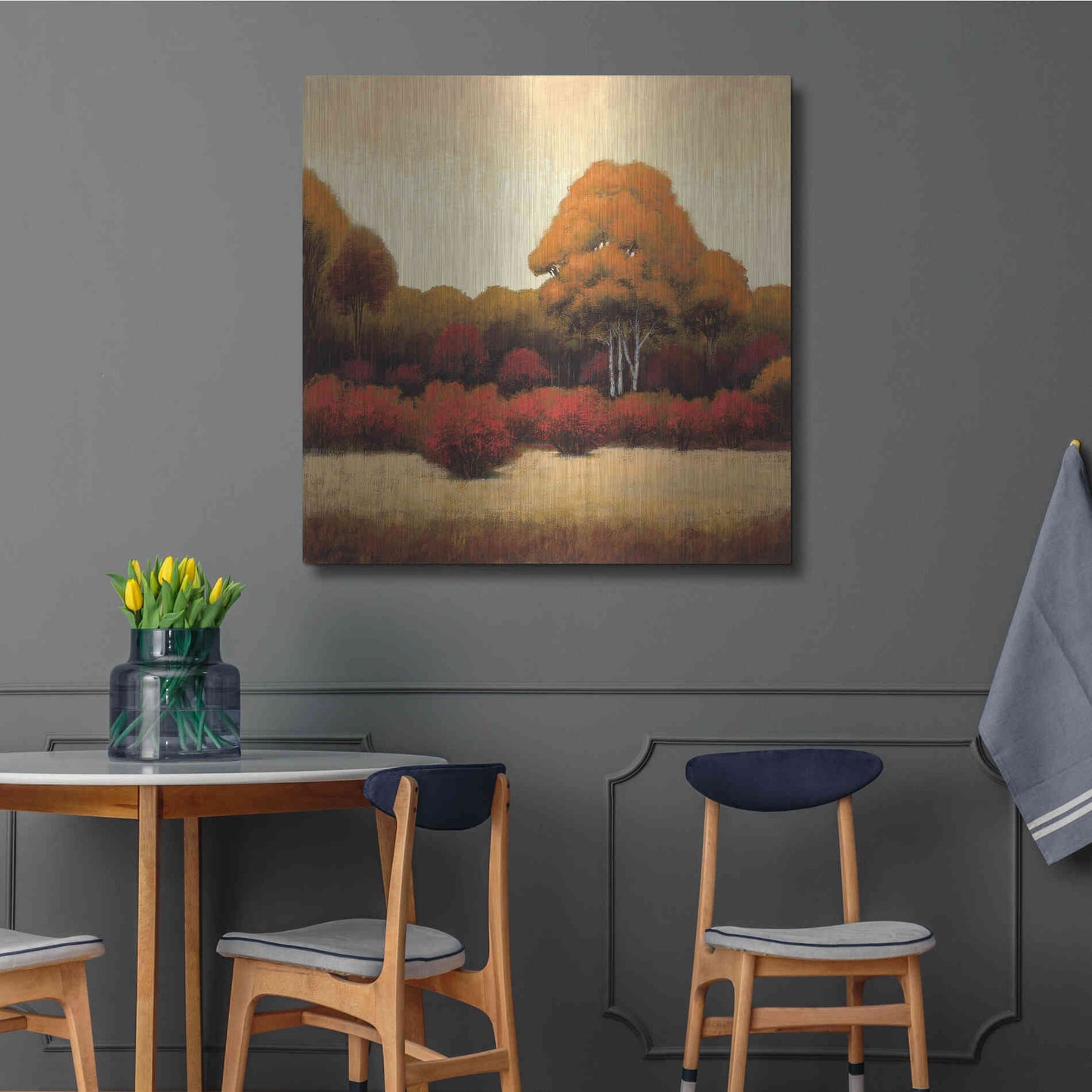 Luxe Metal Art 'Autumn Forest I' by James Wiens, Metal Wall Art,36x36