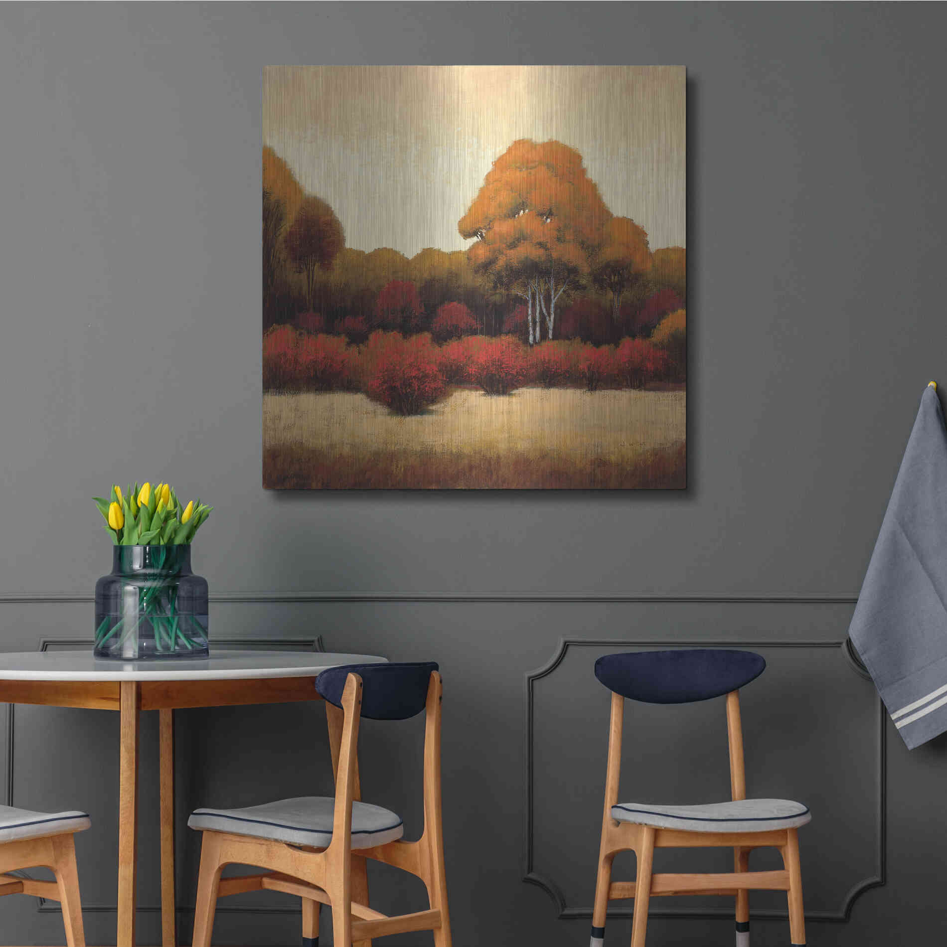 Luxe Metal Art 'Autumn Forest I' by James Wiens, Metal Wall Art,36x36