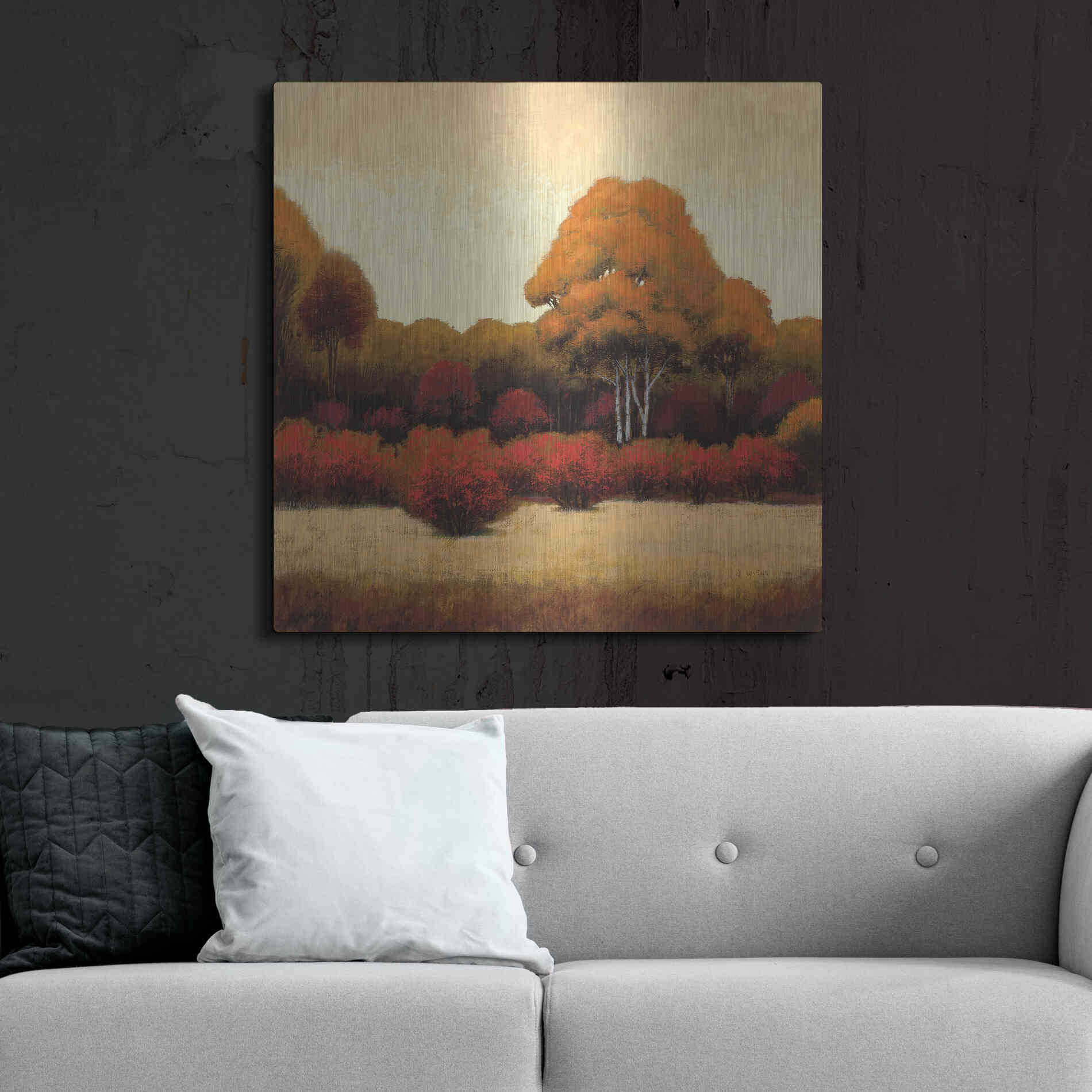 Luxe Metal Art 'Autumn Forest I' by James Wiens, Metal Wall Art,36x36