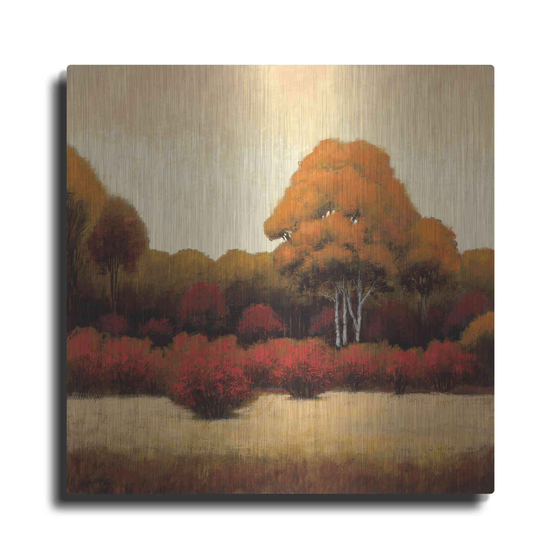 Luxe Metal Art 'Autumn Forest I' by James Wiens, Metal Wall Art