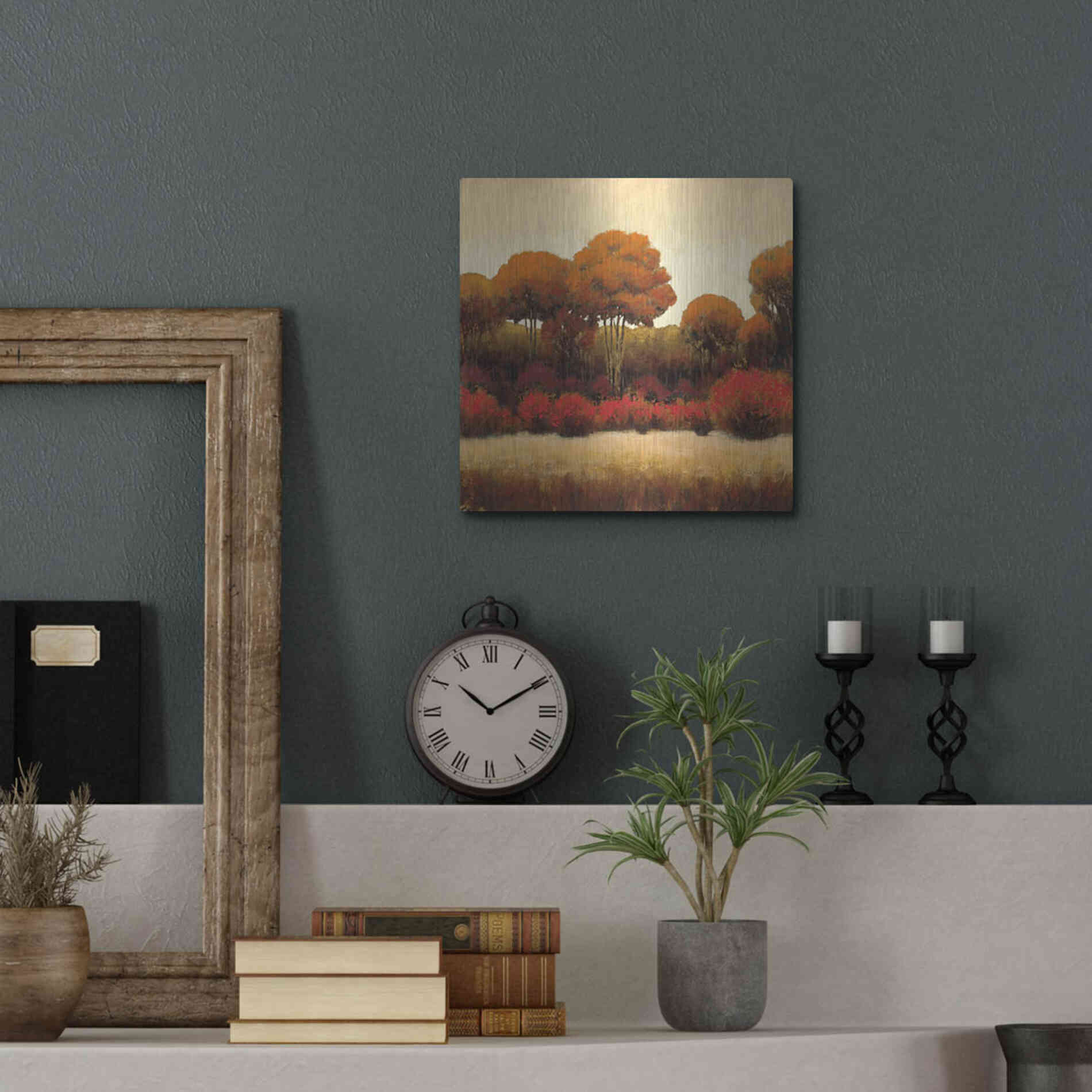Luxe Metal Art 'Autumn Forest II' by James Wiens, Metal Wall Art,12x12