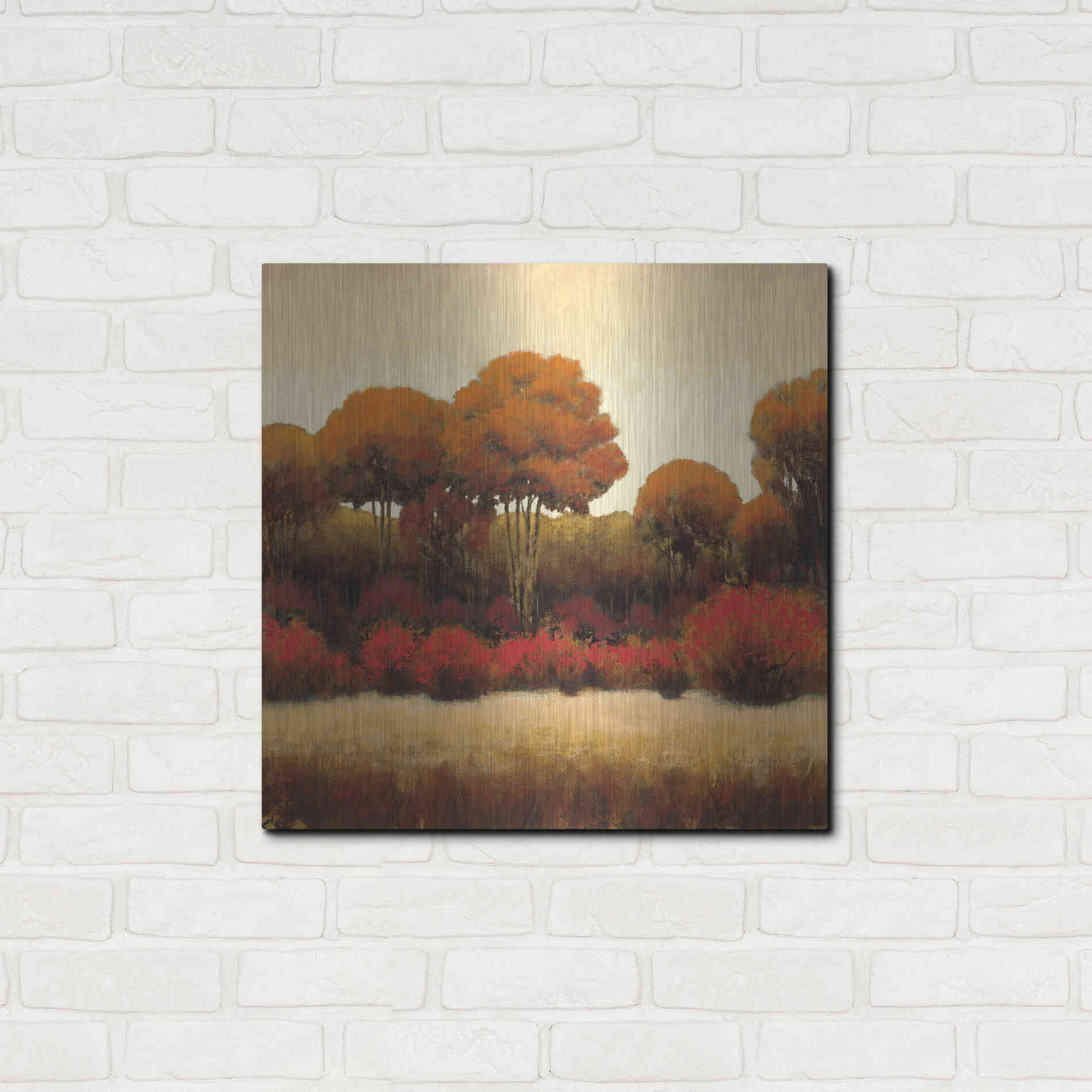 Luxe Metal Art 'Autumn Forest II' by James Wiens, Metal Wall Art,24x24