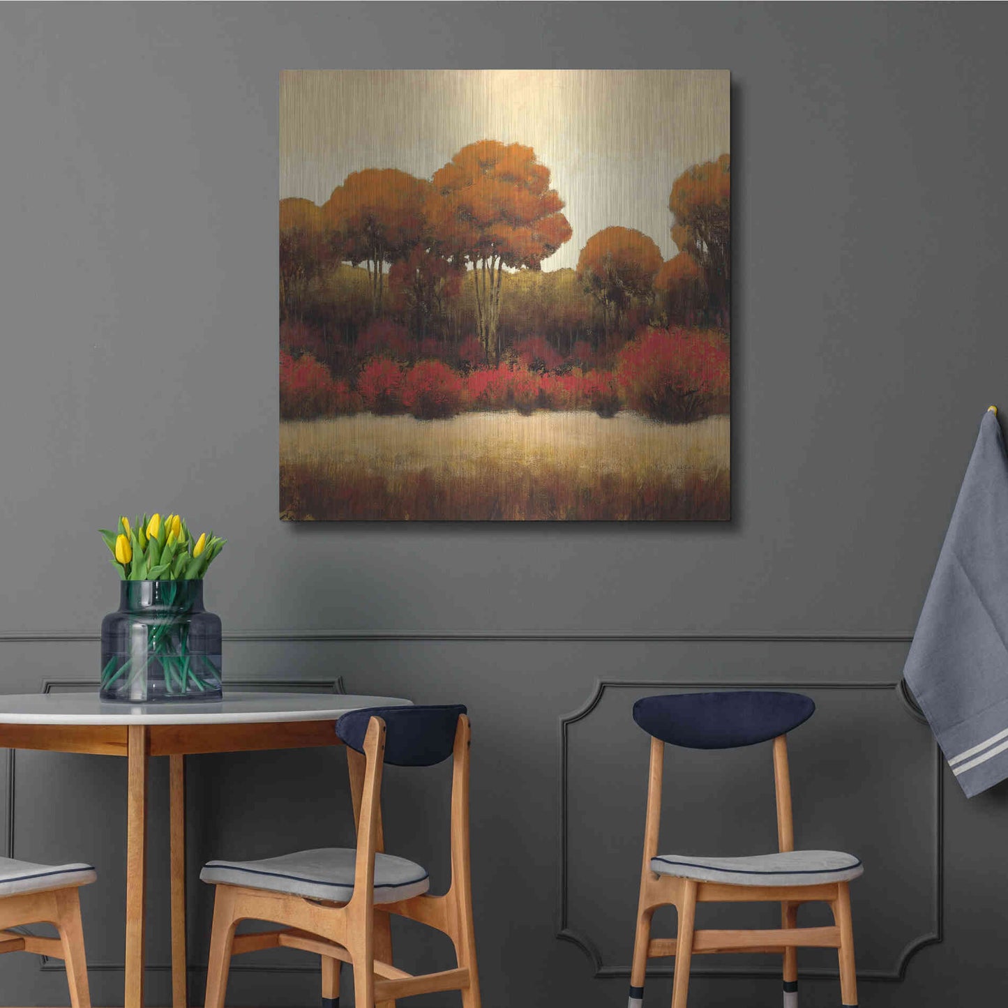 Luxe Metal Art 'Autumn Forest II' by James Wiens, Metal Wall Art,36x36