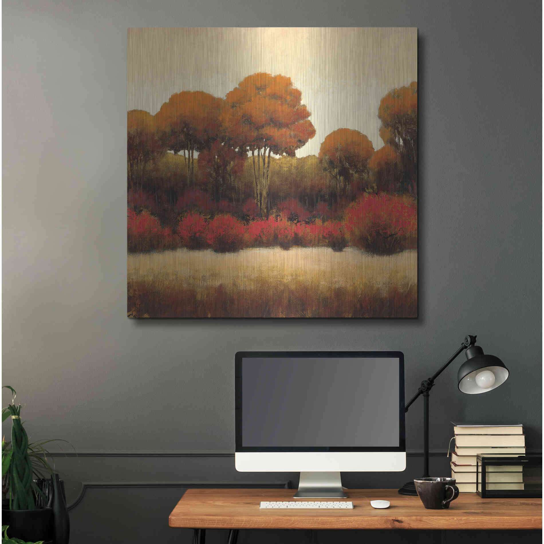 Luxe Metal Art 'Autumn Forest II' by James Wiens, Metal Wall Art,36x36