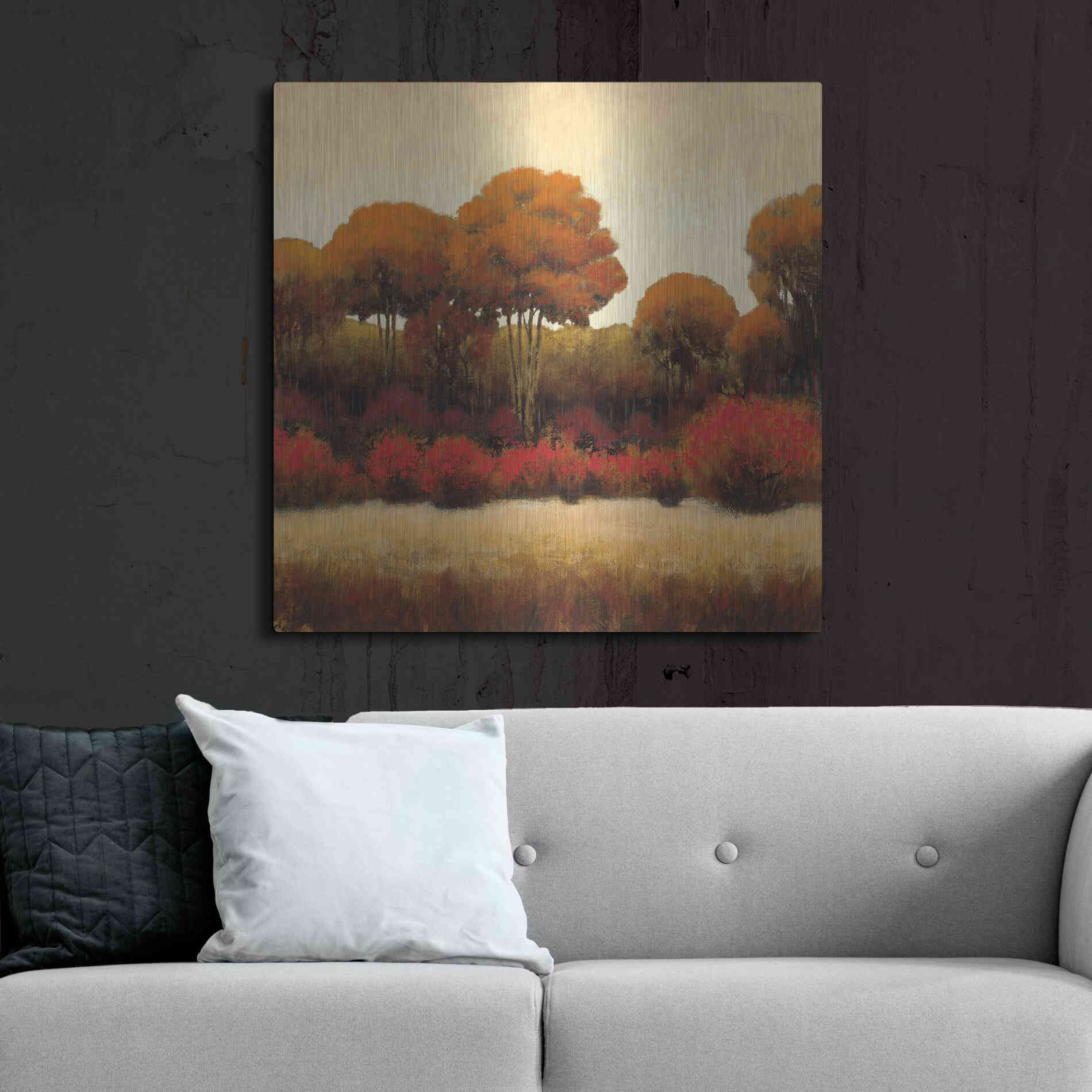 Luxe Metal Art 'Autumn Forest II' by James Wiens, Metal Wall Art,36x36