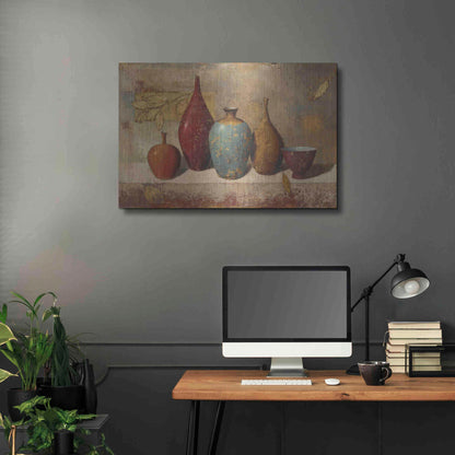 Luxe Metal Art 'Leaves and Vessels' by James Wiens, Metal Wall Art,36x24
