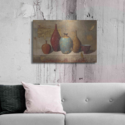 Luxe Metal Art 'Leaves and Vessels' by James Wiens, Metal Wall Art,36x24