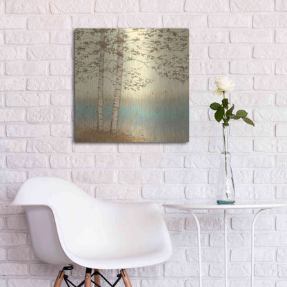 Luxe Metal Art 'Golden Birch I' by James Wiens, Metal Wall Art,24x24