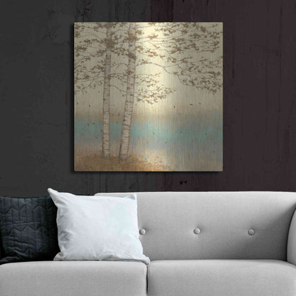 Luxe Metal Art 'Golden Birch I' by James Wiens, Metal Wall Art,36x36