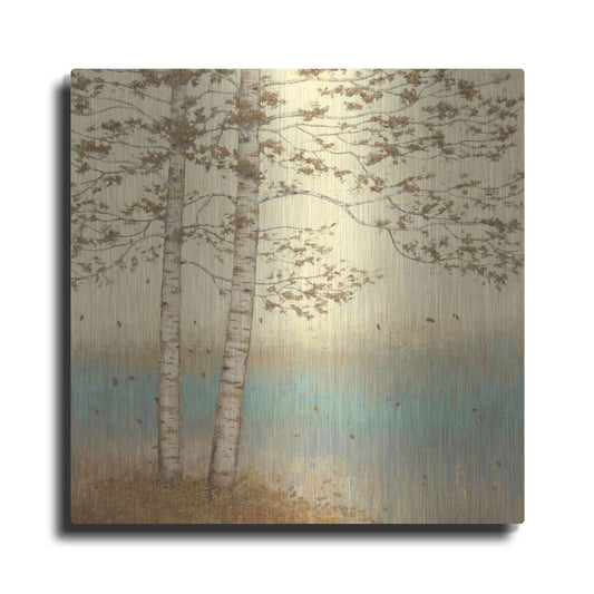 Luxe Metal Art 'Golden Birch I' by James Wiens, Metal Wall Art