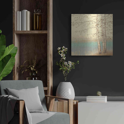 Luxe Metal Art 'Golden Birch II' by James Wiens, Metal Wall Art,24x24