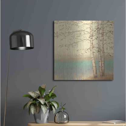 Luxe Metal Art 'Golden Birch II' by James Wiens, Metal Wall Art,24x24
