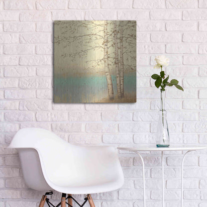 Luxe Metal Art 'Golden Birch II' by James Wiens, Metal Wall Art,24x24