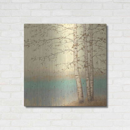 Luxe Metal Art 'Golden Birch II' by James Wiens, Metal Wall Art,36x36