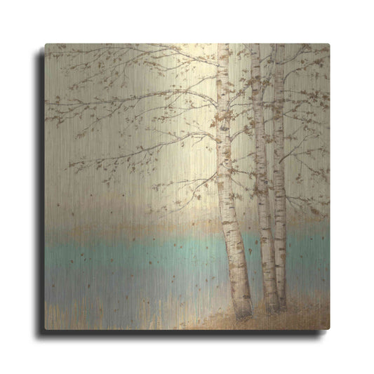 Luxe Metal Art 'Golden Birch II' by James Wiens, Metal Wall Art