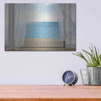 Luxe Metal Art 'Blue Breeze' by James Wiens, Metal Wall Art,16x12