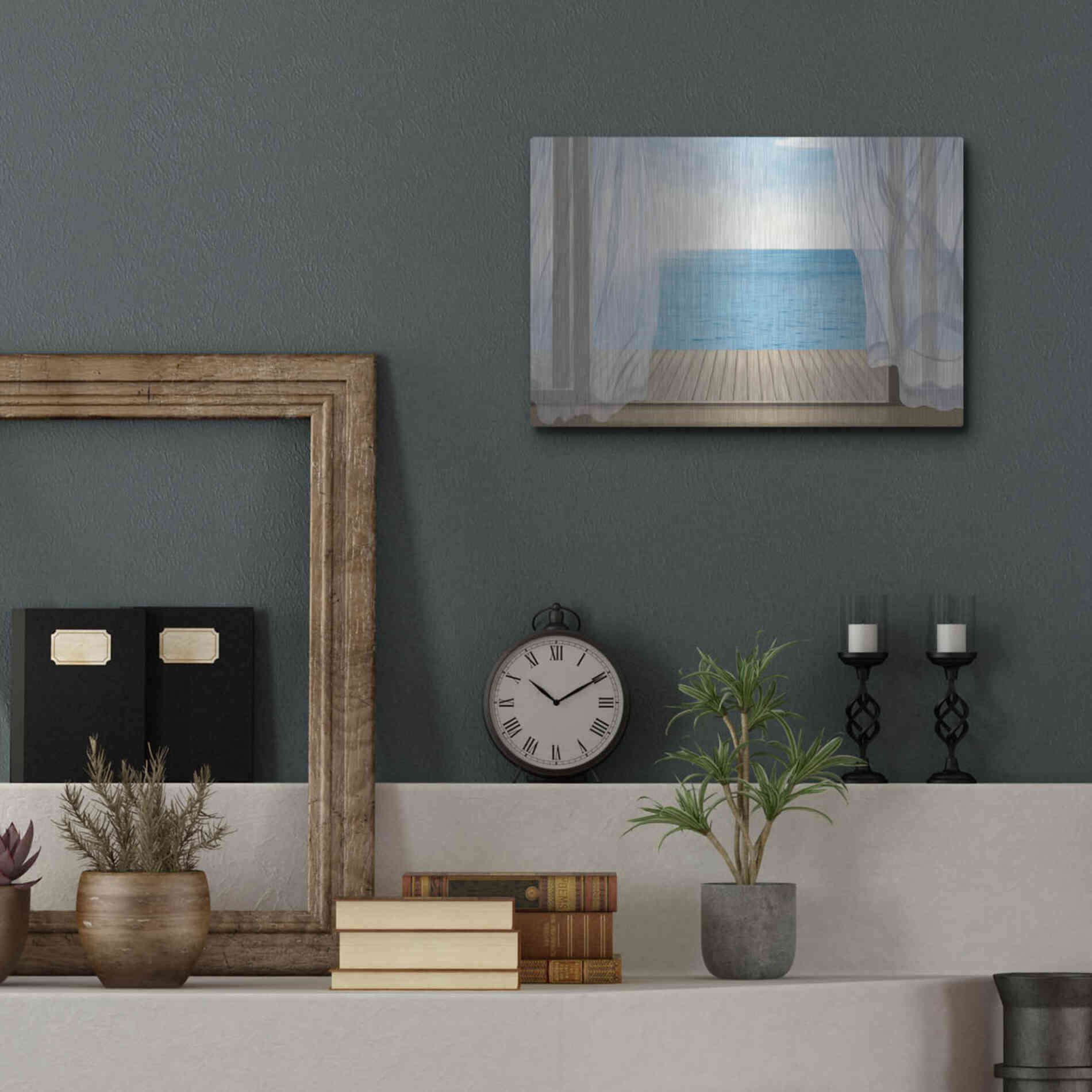 Luxe Metal Art 'Blue Breeze' by James Wiens, Metal Wall Art,16x12