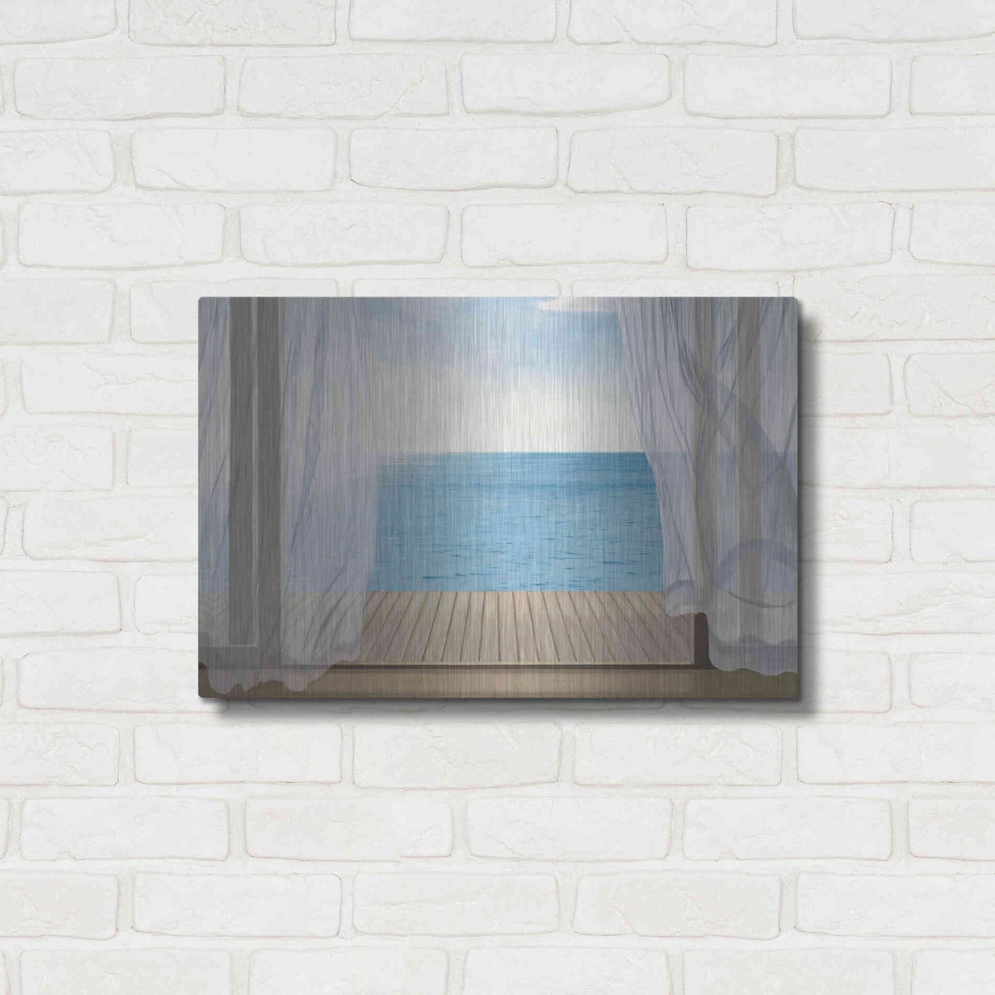 Luxe Metal Art 'Blue Breeze' by James Wiens, Metal Wall Art,24x16