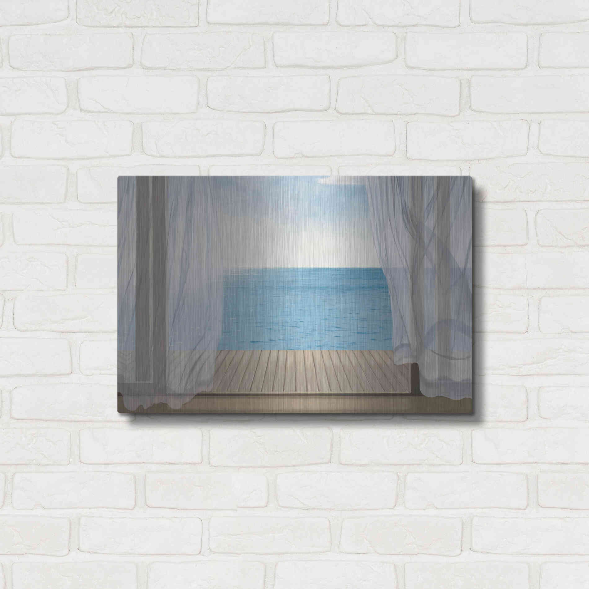 Luxe Metal Art 'Blue Breeze' by James Wiens, Metal Wall Art,24x16