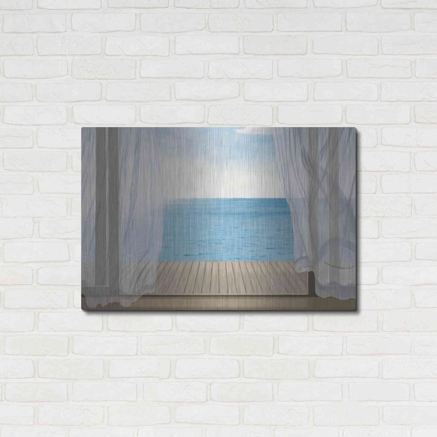 Luxe Metal Art 'Blue Breeze' by James Wiens, Metal Wall Art,36x24