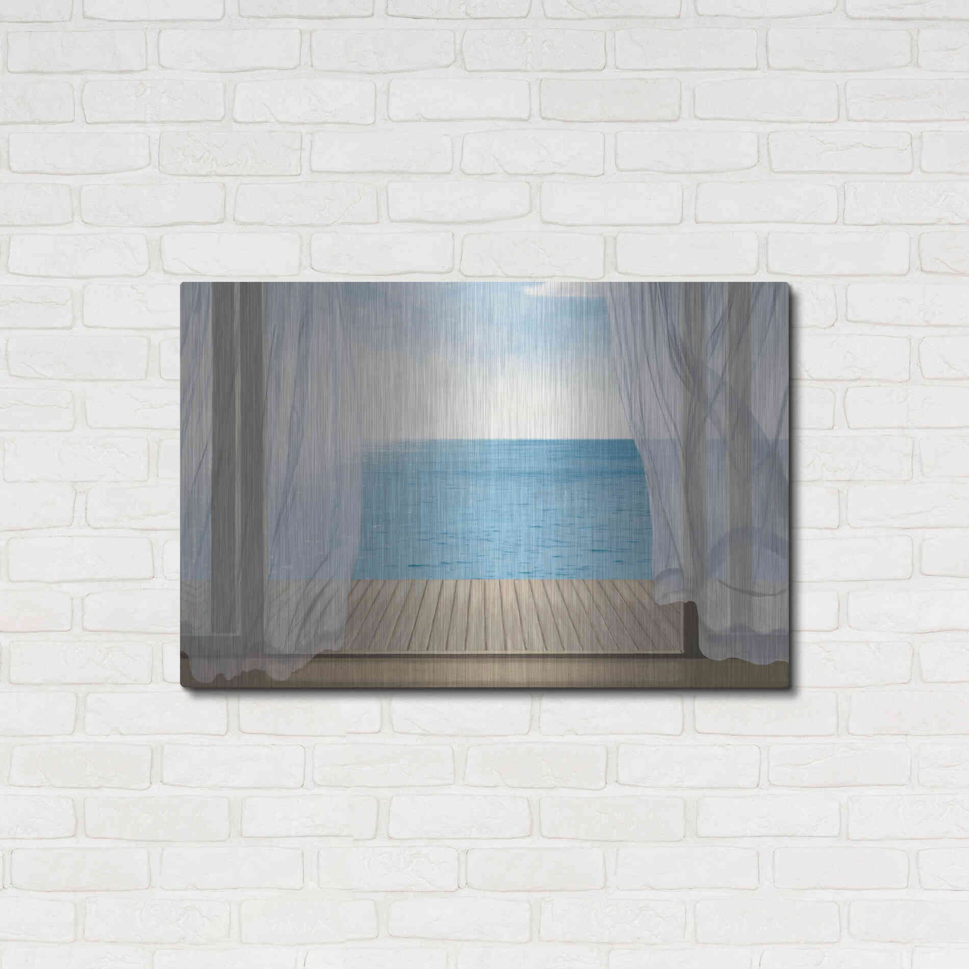 Luxe Metal Art 'Blue Breeze' by James Wiens, Metal Wall Art,36x24