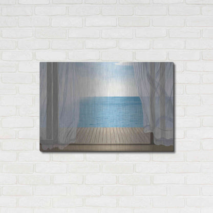 Luxe Metal Art 'Blue Breeze' by James Wiens, Metal Wall Art,36x24