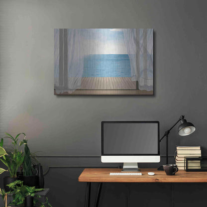 Luxe Metal Art 'Blue Breeze' by James Wiens, Metal Wall Art,36x24