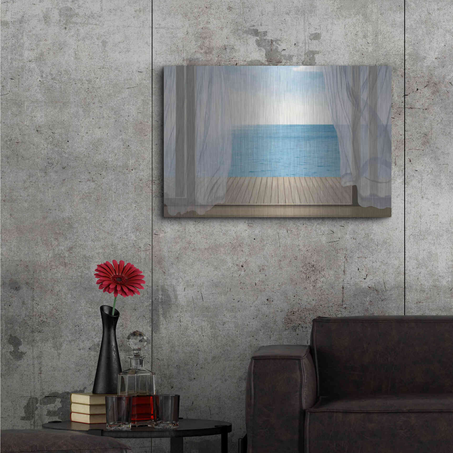 Luxe Metal Art 'Blue Breeze' by James Wiens, Metal Wall Art,36x24