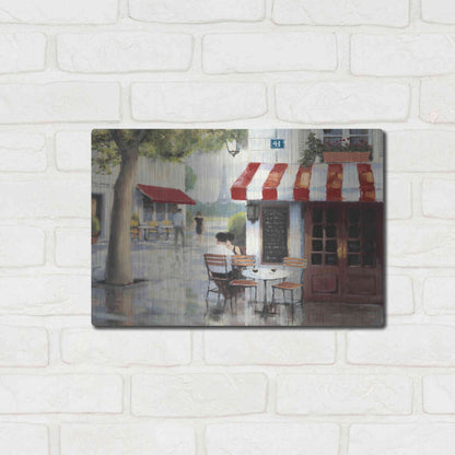 Luxe Metal Art 'Relaxing at the Cafe II' by James Wiens, Metal Wall Art,16x12
