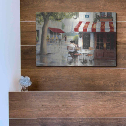Luxe Metal Art 'Relaxing at the Cafe II' by James Wiens, Metal Wall Art,16x12