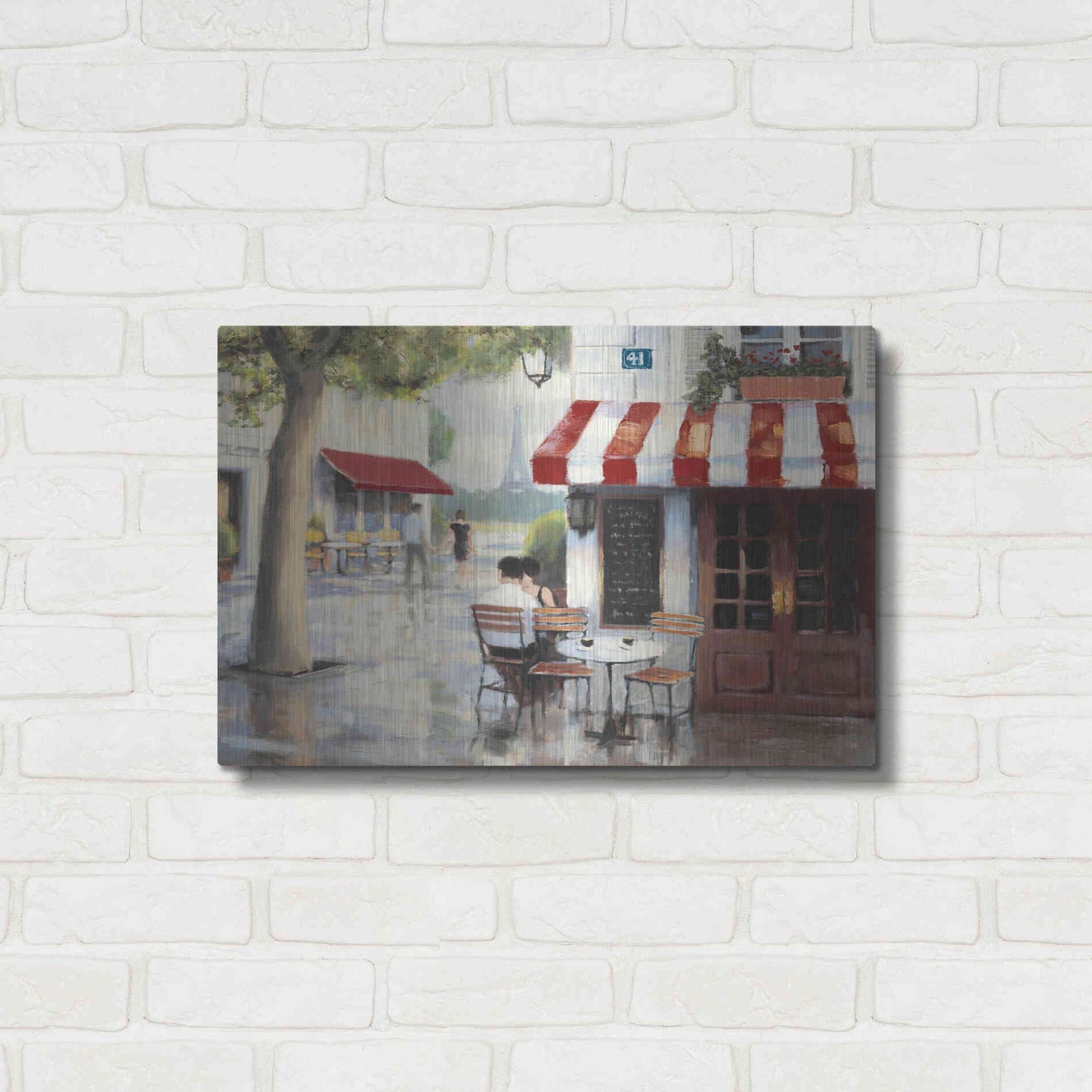 Luxe Metal Art 'Relaxing at the Cafe II' by James Wiens, Metal Wall Art,24x16