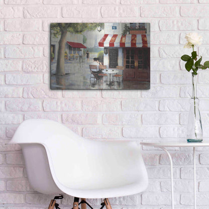 Luxe Metal Art 'Relaxing at the Cafe II' by James Wiens, Metal Wall Art,24x16