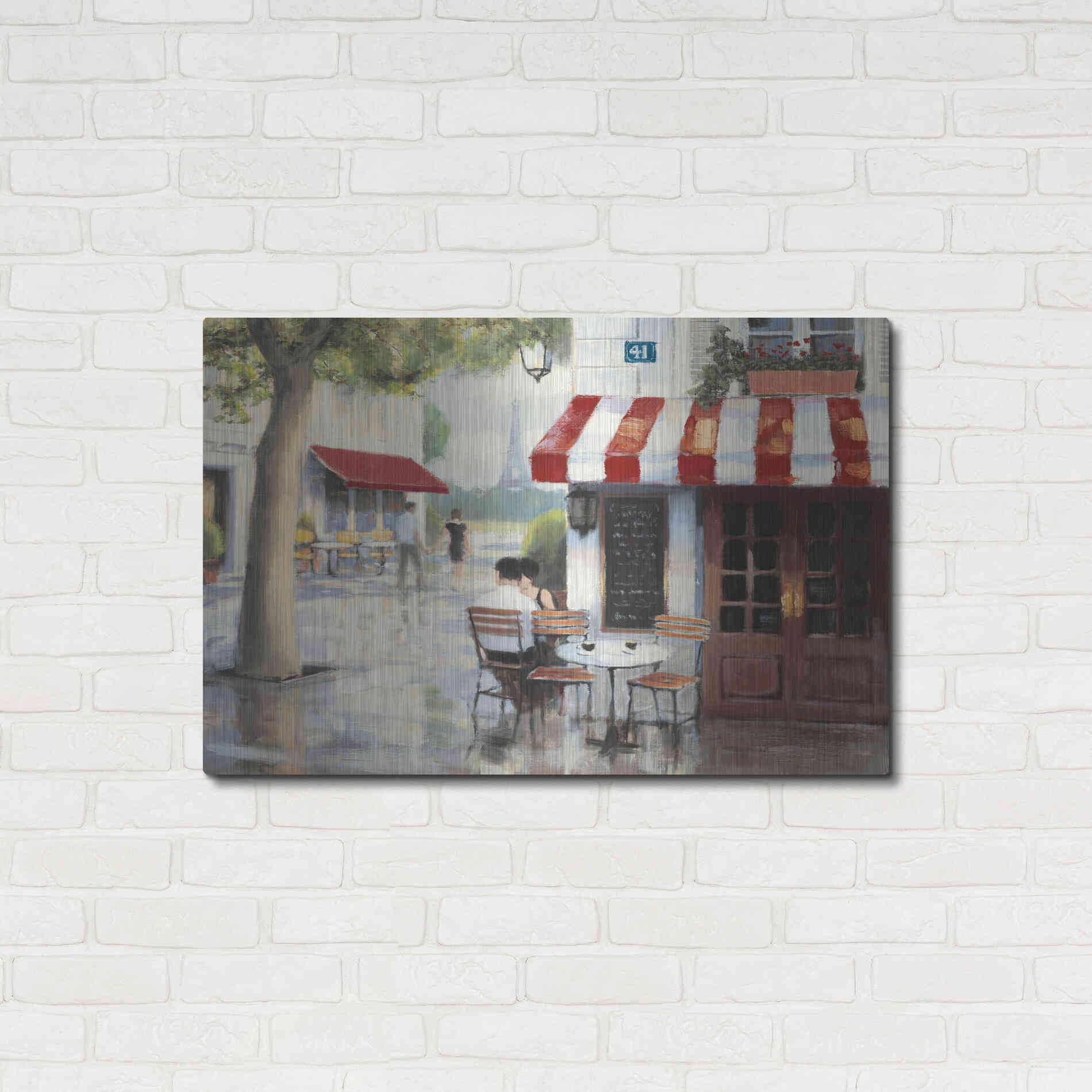Luxe Metal Art 'Relaxing at the Cafe II' by James Wiens, Metal Wall Art,36x24