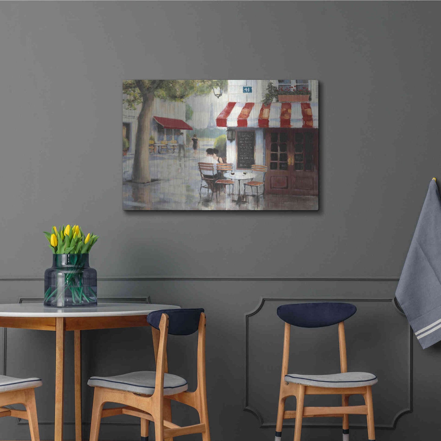 Luxe Metal Art 'Relaxing at the Cafe II' by James Wiens, Metal Wall Art,36x24