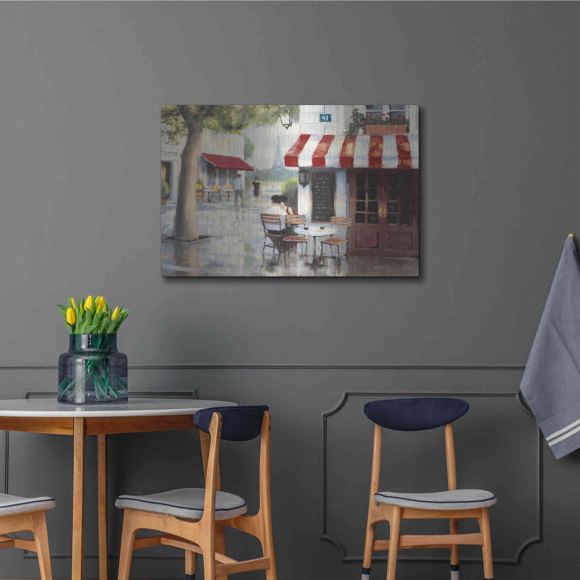 Luxe Metal Art 'Relaxing at the Cafe II' by James Wiens, Metal Wall Art,36x24