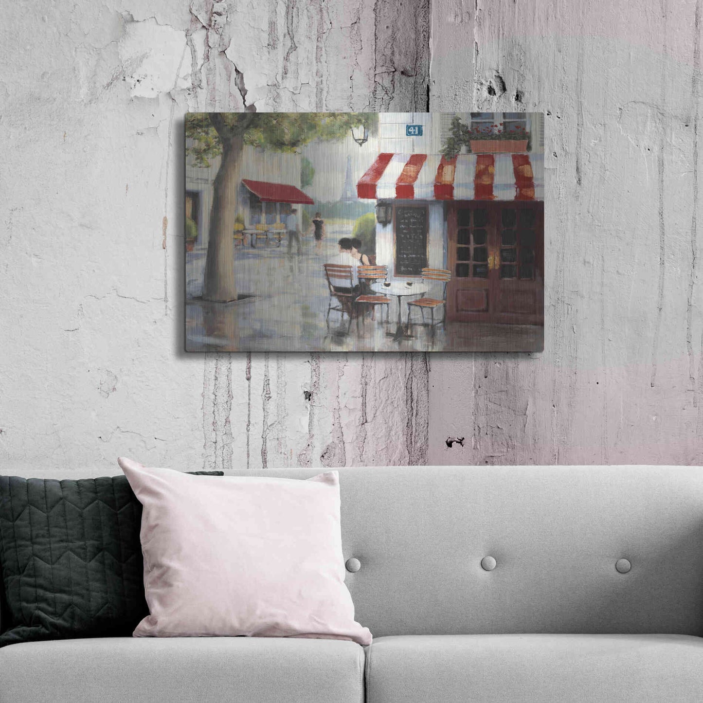 Luxe Metal Art 'Relaxing at the Cafe II' by James Wiens, Metal Wall Art,36x24